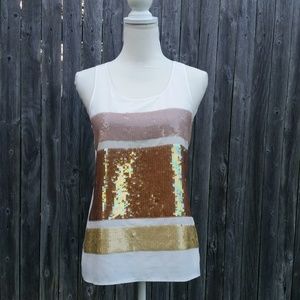 Express Sequin Stripe Tank Top Size S